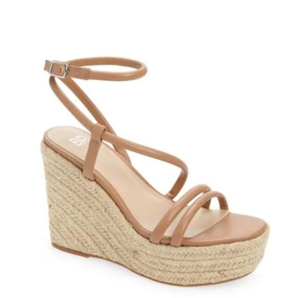 BP Women's Cohan Espadrille Wedge Strappy Platform Sandal Tan Size 10 M‎